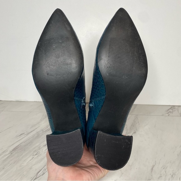 Steve Madden Nadalie Blue Crocodile Pointy Toe Bootie 7M - Picture 14 of 15
